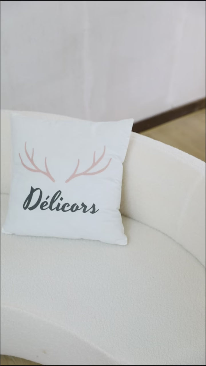 Cottage Gingham Pillow Moon - Delicors