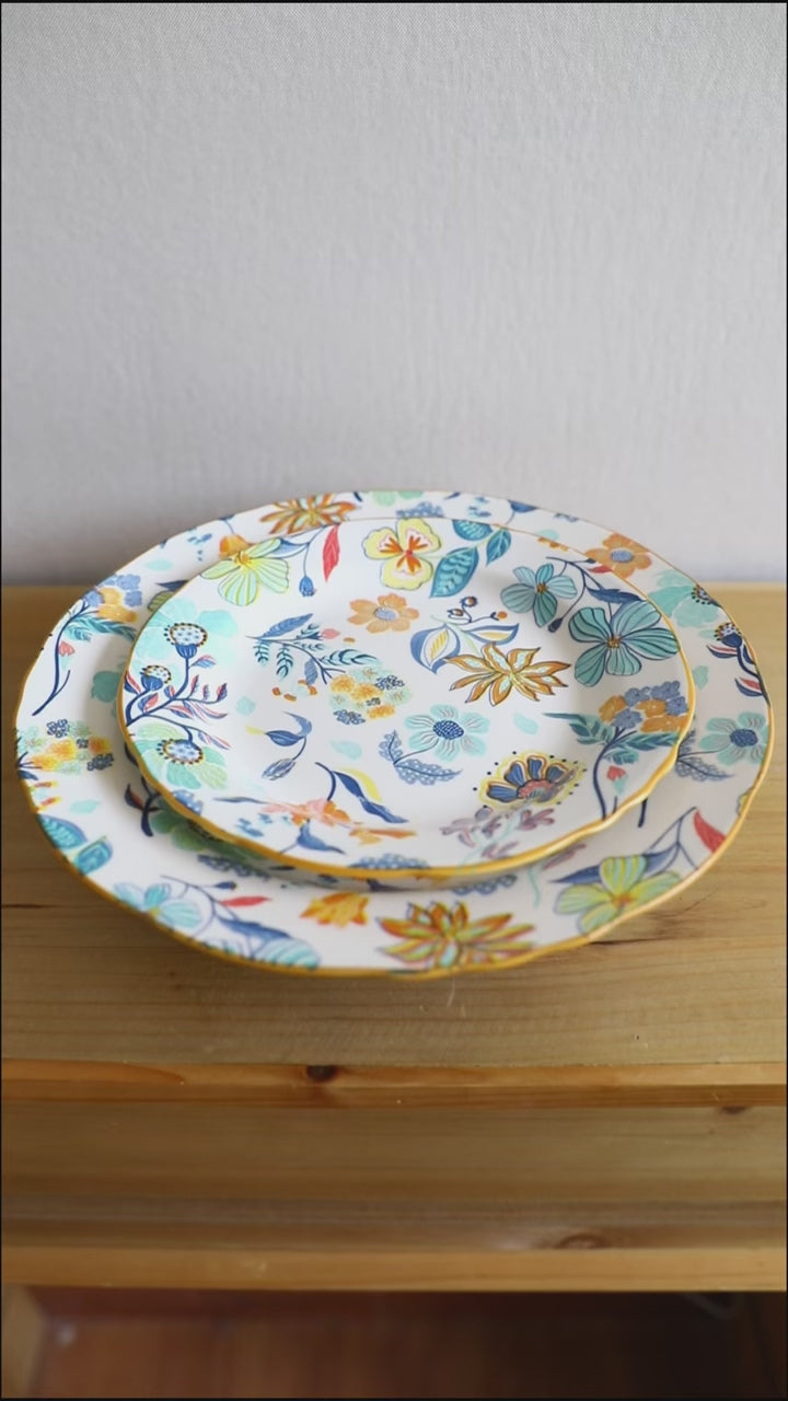 Sunlit Garden Dinnerware Set 8InchPlate &10InchPlate - Delicors
