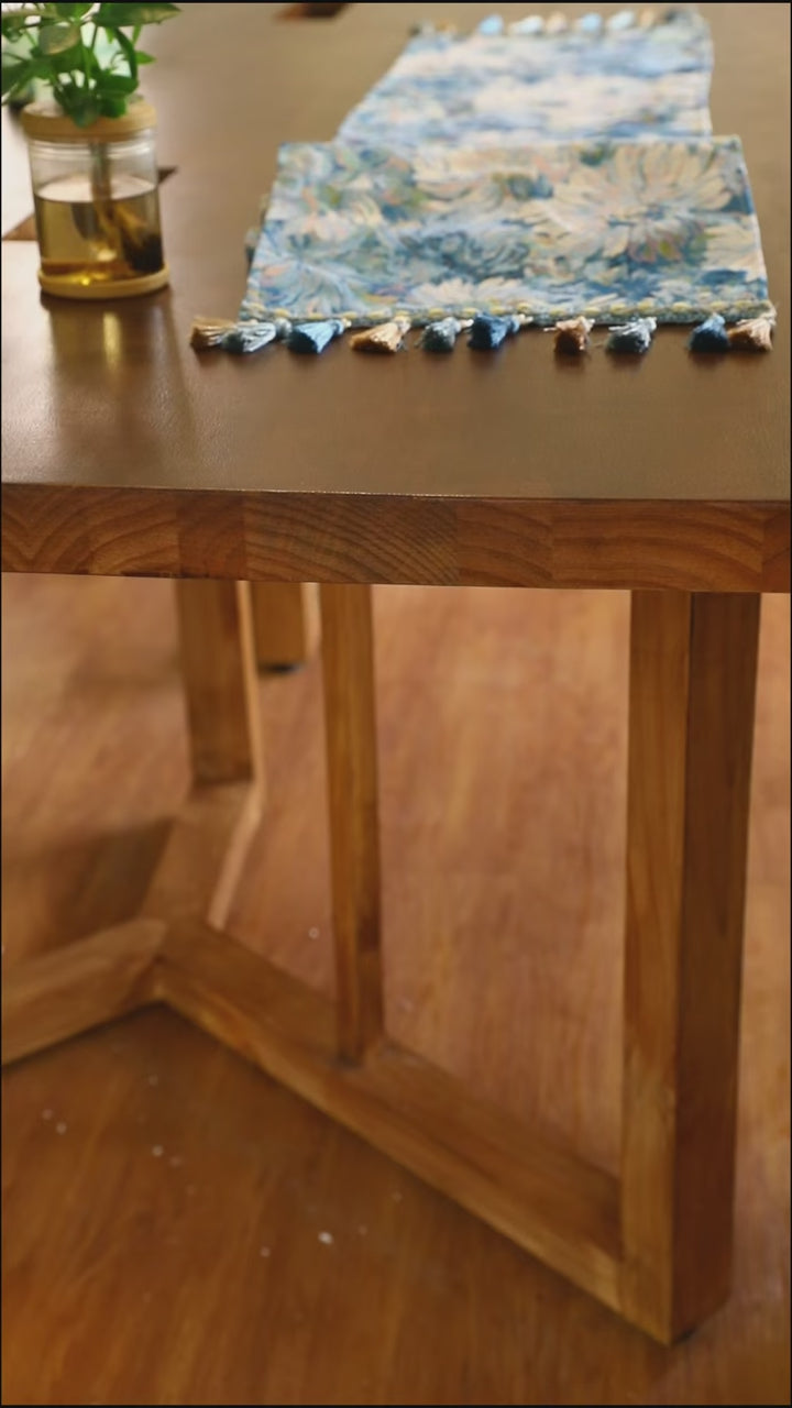 Blue Gerbera Table Runner