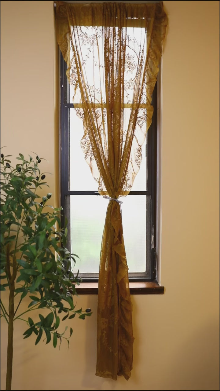 Royal Story Lace Curtain GoldenRod - Delicors