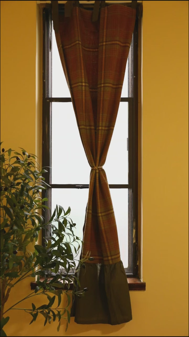 Vintage Plaid Cabinet Curtain - Delicors