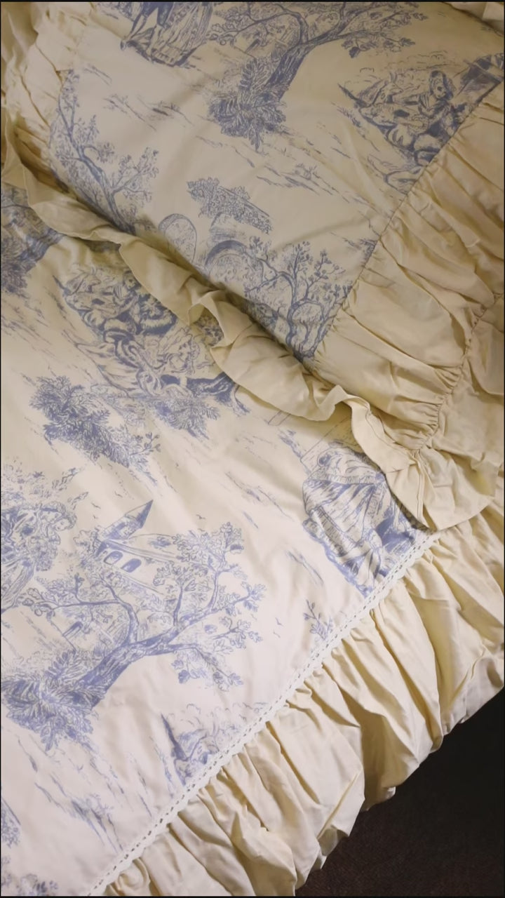 Courtly Blue Quilt Cover Set - Delicors