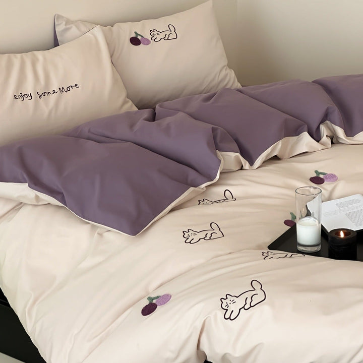 Purple Kitty Dreams Bedding Set - Bedding - Delicors