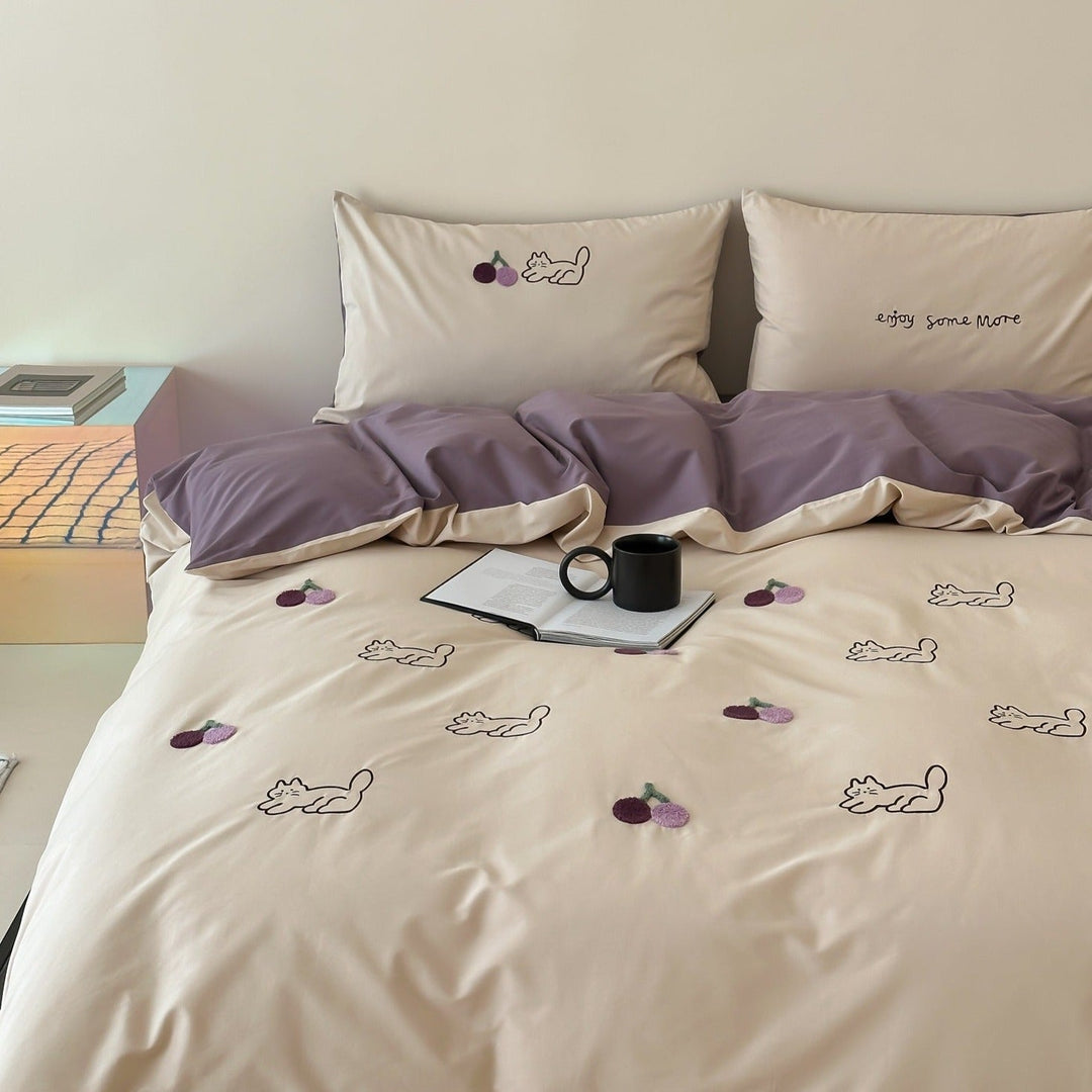 Purple Kitty Dreams Bedding Set - Bedding - Delicors