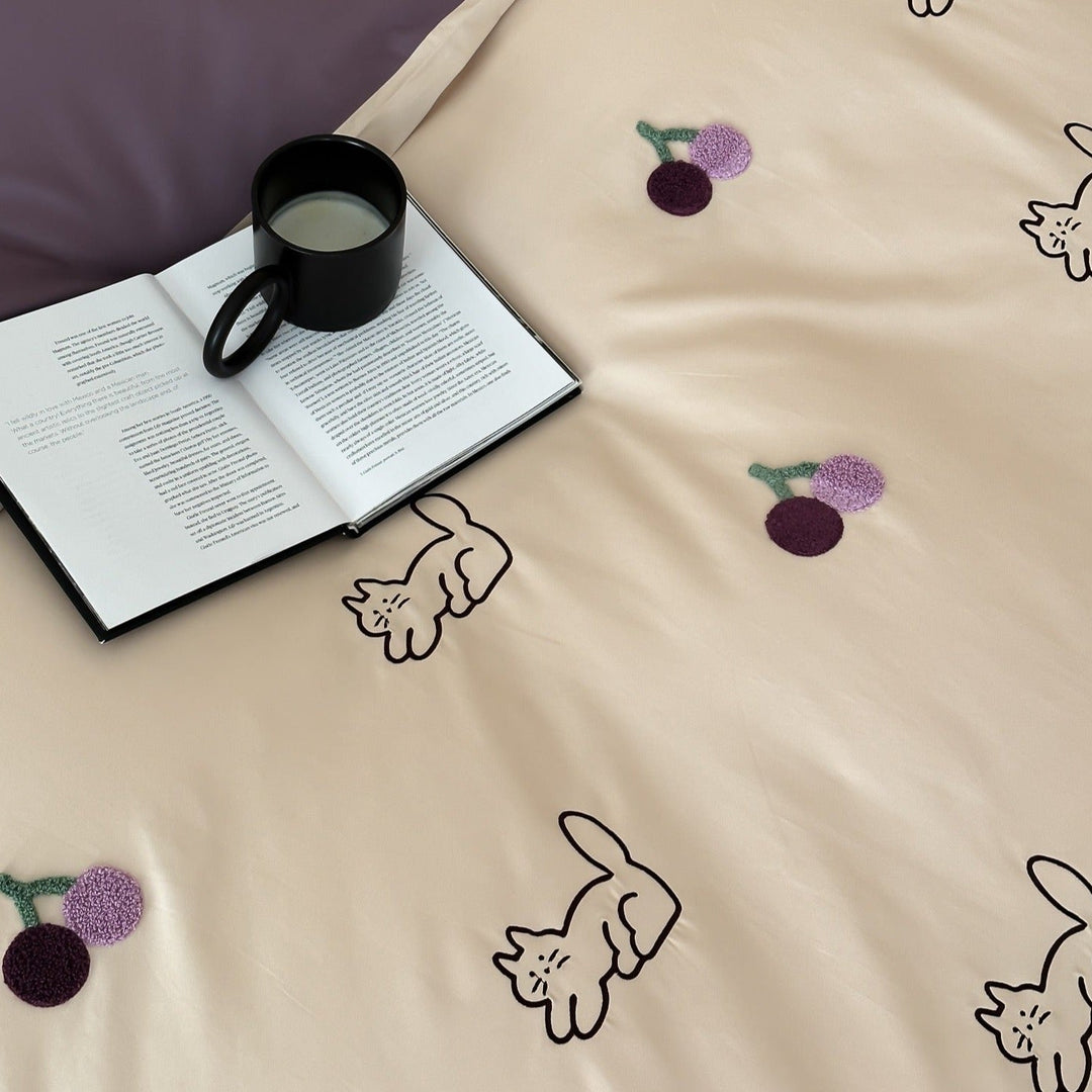 Purple Kitty Dreams Bedding Set - Bedding - Delicors