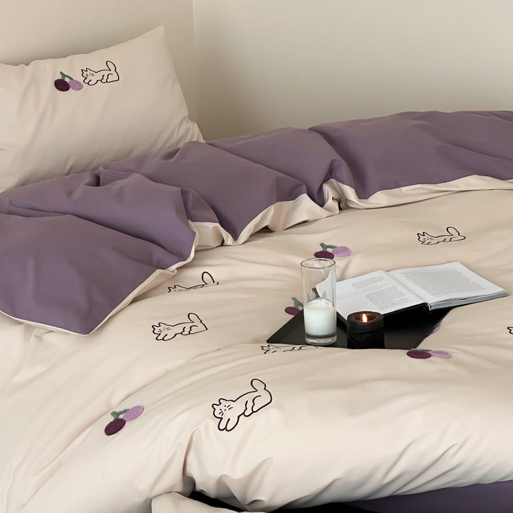 Purple Kitty Dreams Bedding Set - Bedding - Delicors