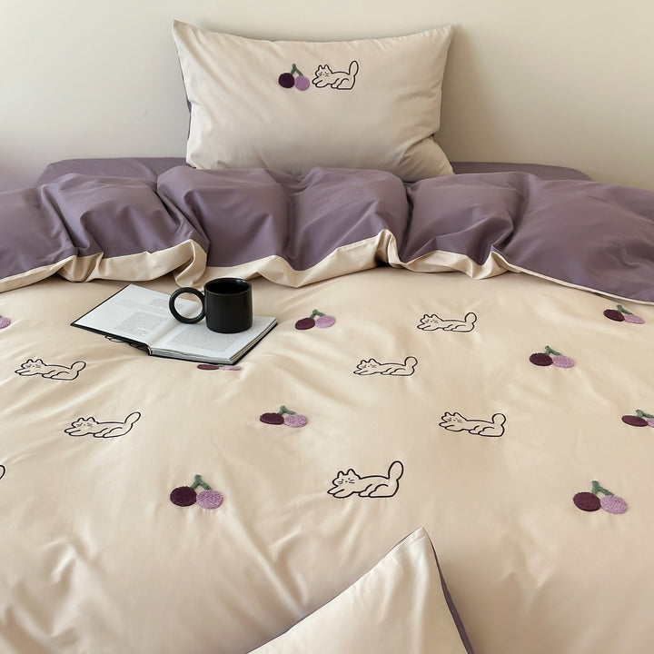 Purple Kitty Dreams Bedding Set - Bedding - Delicors