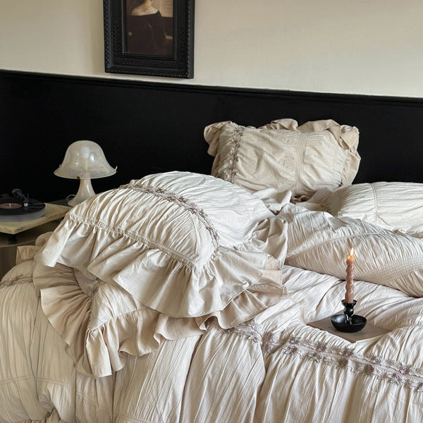 Romance Retro Ruffle Bedding Set - Bedding - Delicors