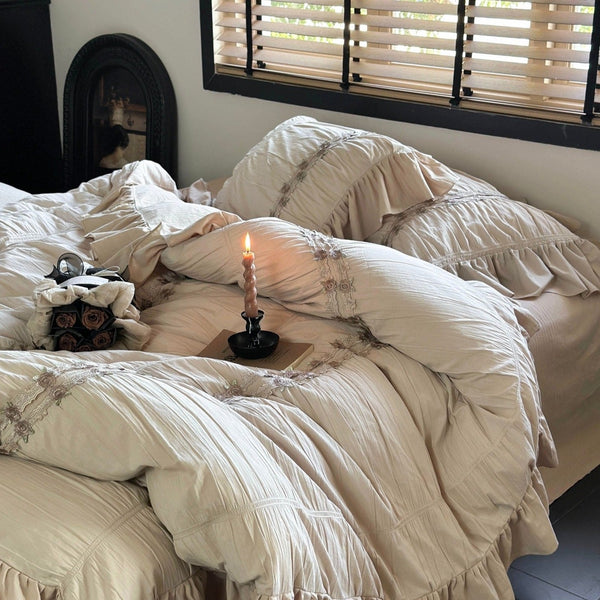 Romance Retro Ruffle Bedding Set - Bedding - Delicors