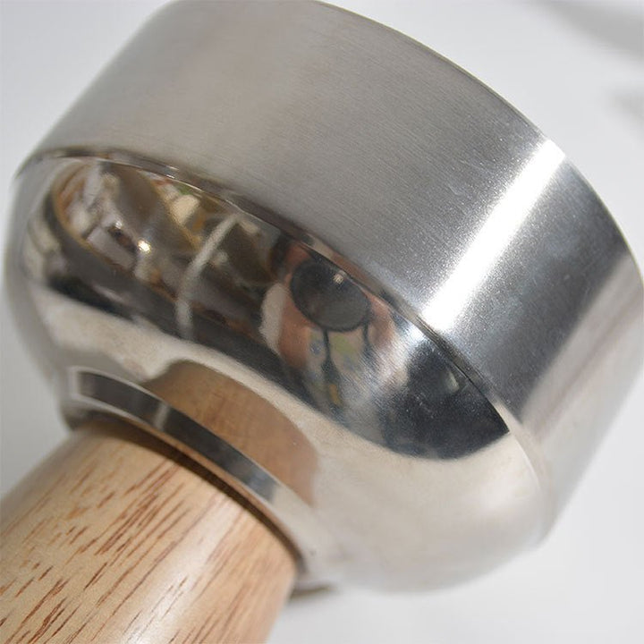 Round Stainless Tray with Solid Wood Base - Tray - Delicors