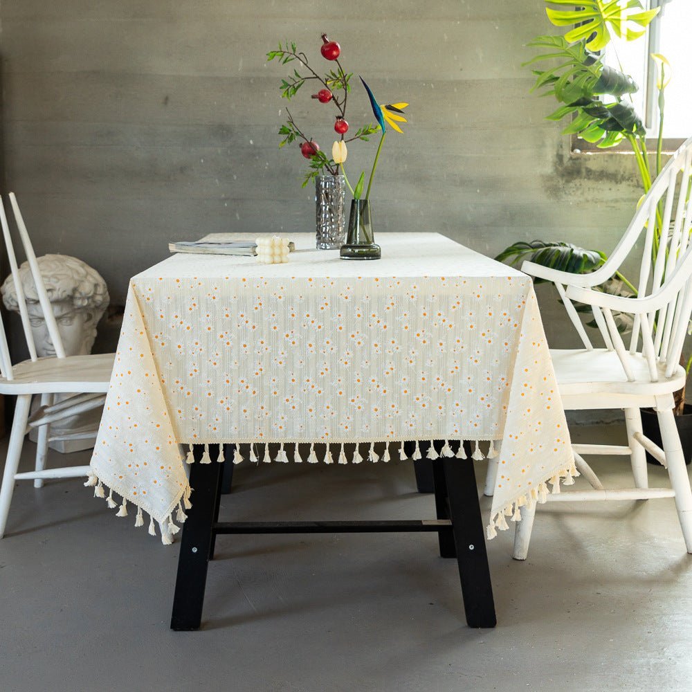 Small Daisy Tassel Table Cloth -Table Cloth- Delicors