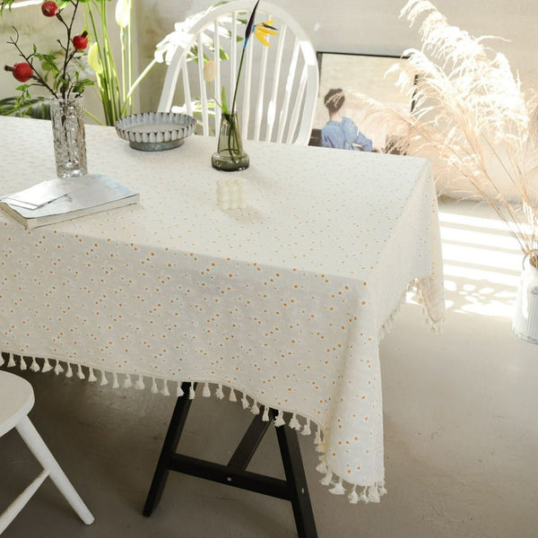 Small Daisy Tassel Table Cloth -Table Cloth- Delicors