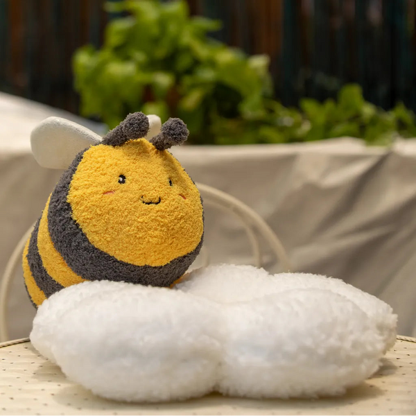 Springtime Flower and Bee Boucle Cushion Collection -- Delicors
