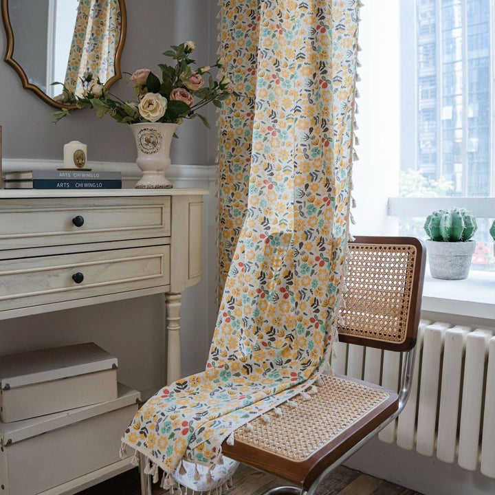 Spring Time Tassel Curtain - Curtain - Delicors