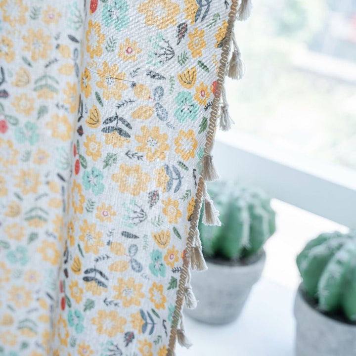 Spring Time Tassel Curtain - Curtain - Delicors