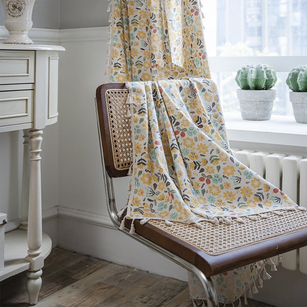 Spring Time Tassel Curtain - Curtain - Delicors