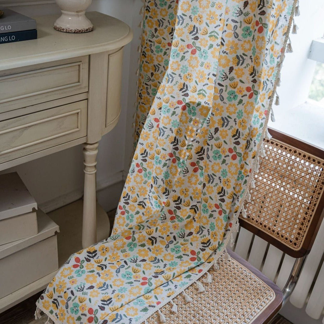 Spring Time Tassel Curtain - Curtain - Delicors