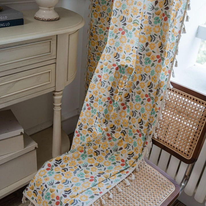 Spring Time Tassel Curtain - Curtain - Delicors