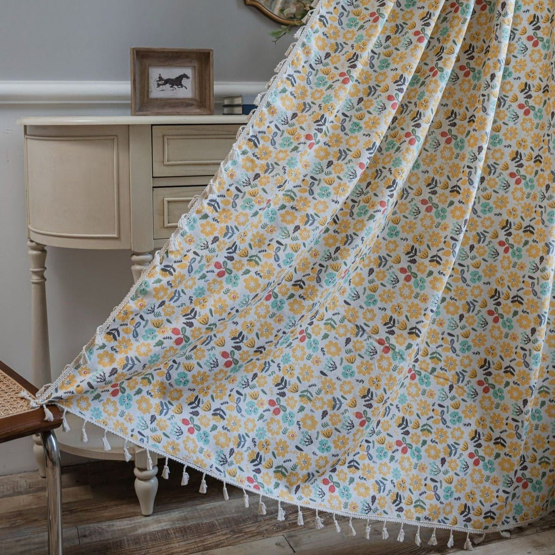 Spring Time Tassel Curtain - Curtain - Delicors