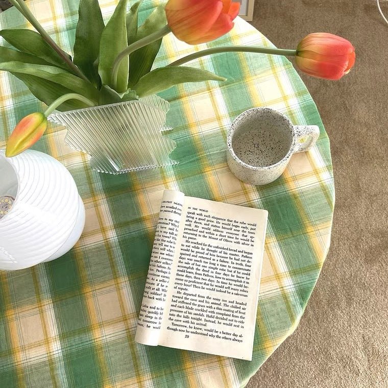 Springtime Checkered Table Cloth - Table Cloth - Delicors