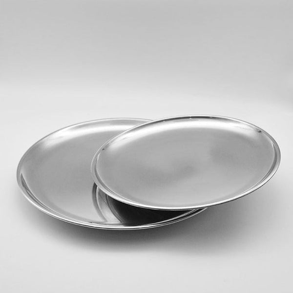 Stainless Steel Round Serving Tray - Tray - Delicors