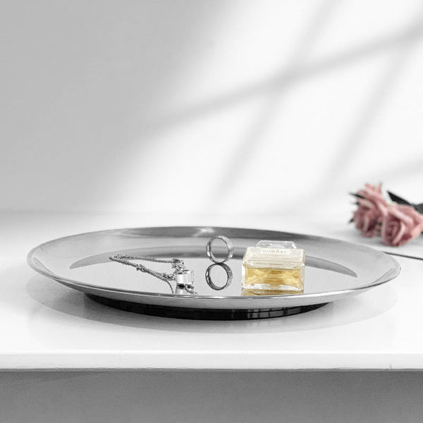 Stainless Steel Round Serving Tray - Tray - Delicors