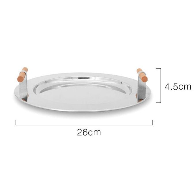 Stainless Steel Round Serving Tray - Tray - Delicors