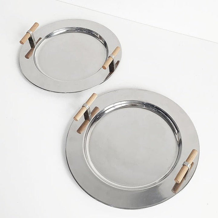 Stainless Steel Round Serving Tray - Tray - Delicors