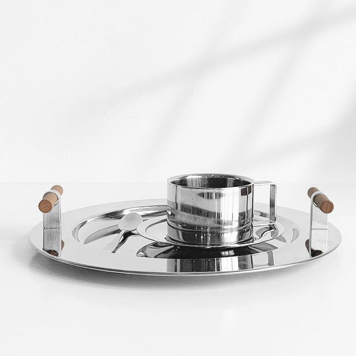 Stainless Steel Round Serving Tray - Tray - Delicors