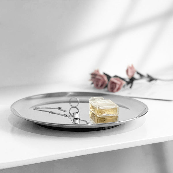 Stainless Steel Round Serving Tray - Tray - Delicors