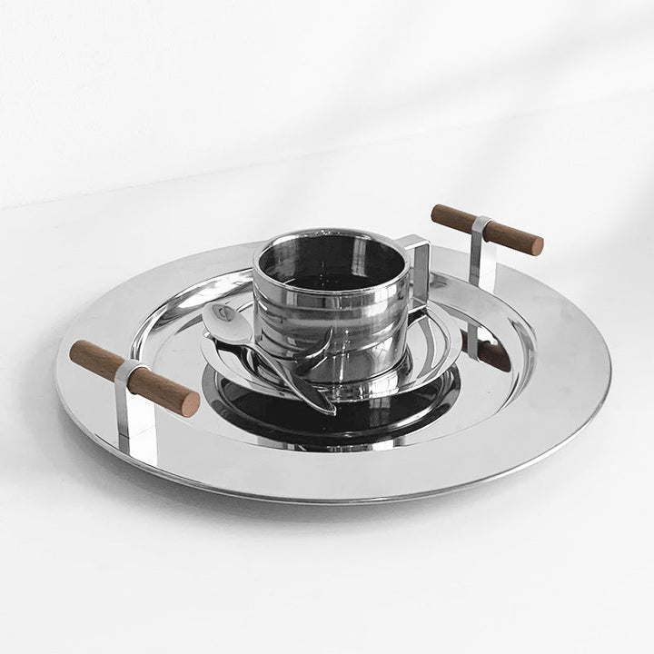 Stainless Steel Round Serving Tray - Tray - Delicors