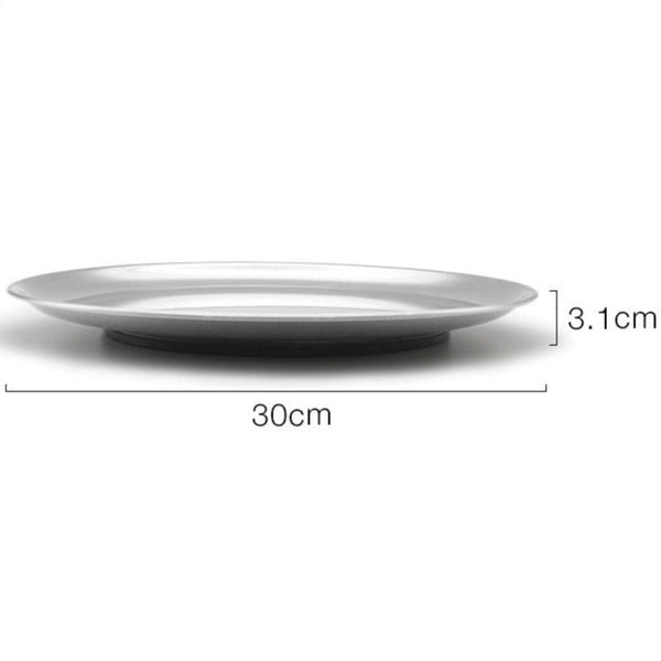 Stainless Steel Round Serving Tray - Tray - Delicors
