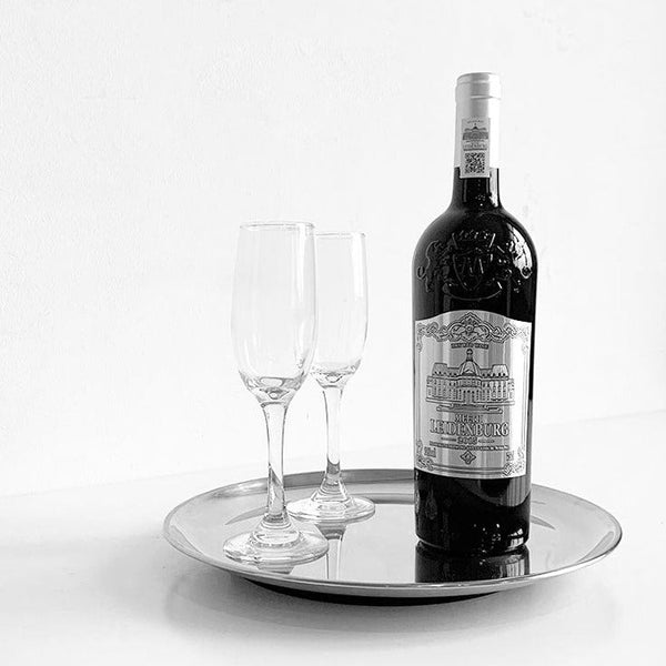 Stainless Steel Round Serving Tray - Tray - Delicors