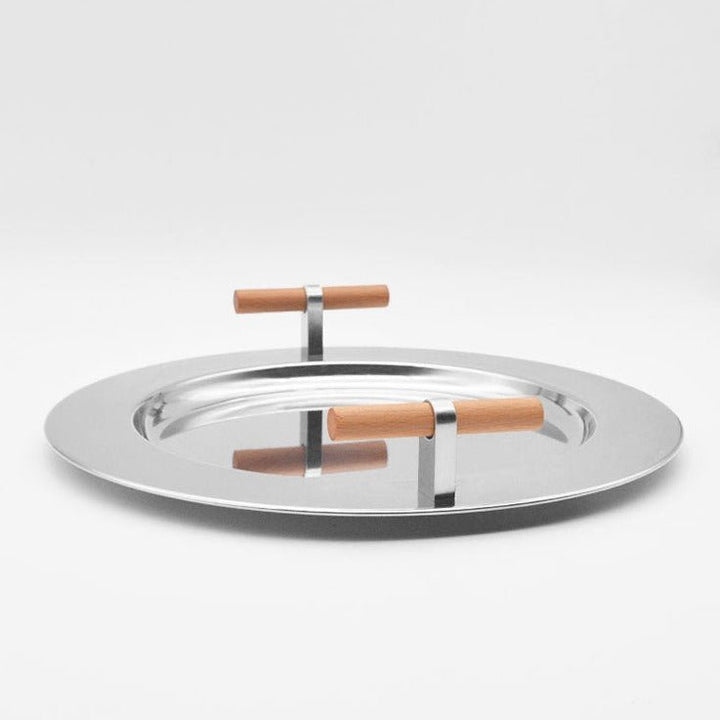 Stainless Steel Round Serving Tray - Tray - Delicors