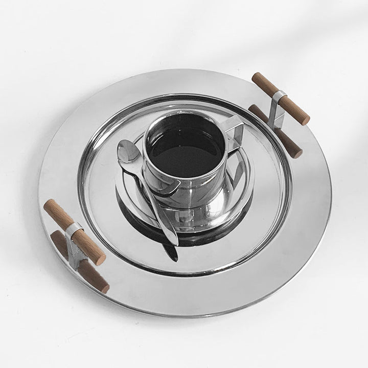 Stainless Steel Round Serving Tray - Tray - Delicors