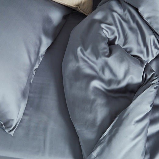 Steel Blue Lyocell Flat Sheet - FINAL SALE - Bedding - Delicors