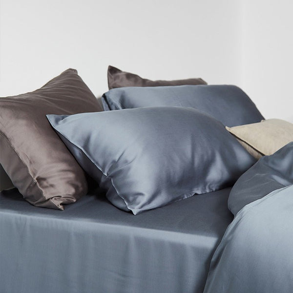 Steel Blue Lyocell Flat Sheet - FINAL SALE - Bedding - Delicors