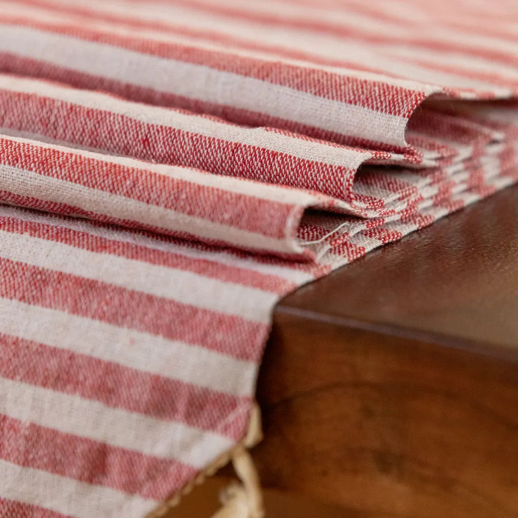 Striped Tassel Table Runner -Table Runner- Delicors