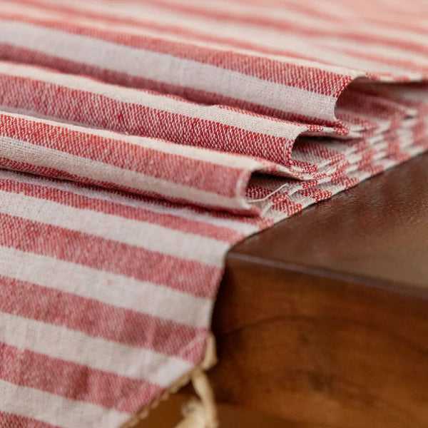 Striped Tassel Table Runner -Table Runner- Delicors