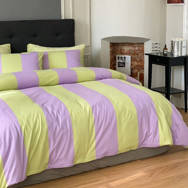 Summer Love Striped Bedding Quilt Cover Set - Bedding - Delicors