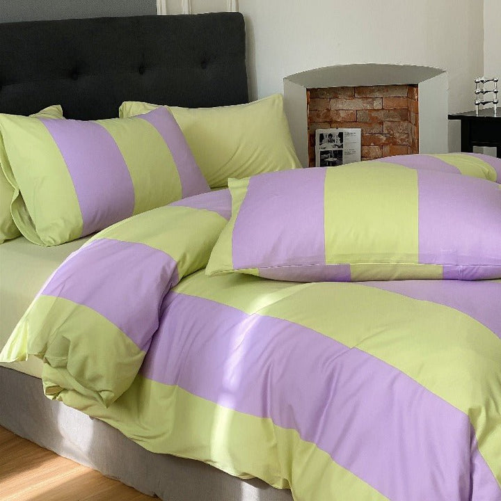 Summer Love Striped Bedding Quilt Cover Set - Bedding - Delicors