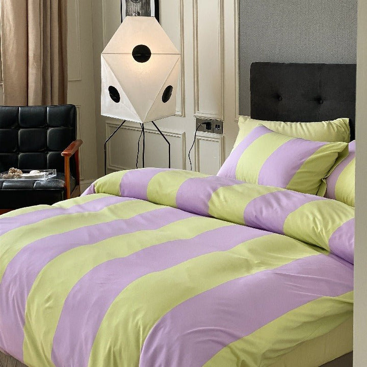 Summer Love Striped Bedding Quilt Cover Set - Bedding - Delicors