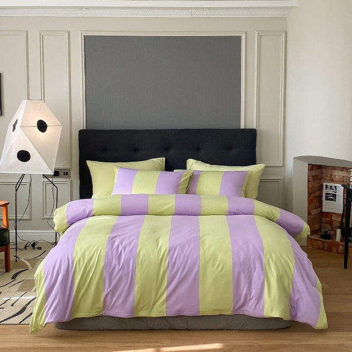 Summer Love Striped Bedding Quilt Cover Set - Bedding - Delicors