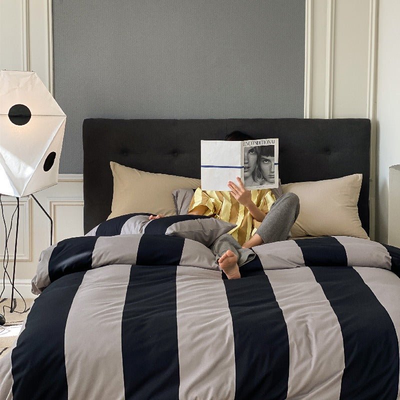 Summer Love Striped Bedding Quilt Cover Set - Bedding - Delicors