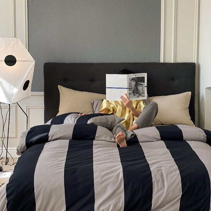 Summer Love Striped Bedding Quilt Cover Set - Bedding - Delicors