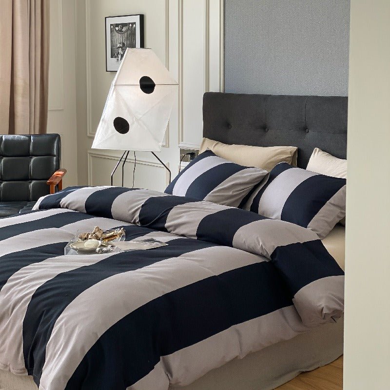 Summer Love Striped Bedding Quilt Cover Set - Bedding - Delicors