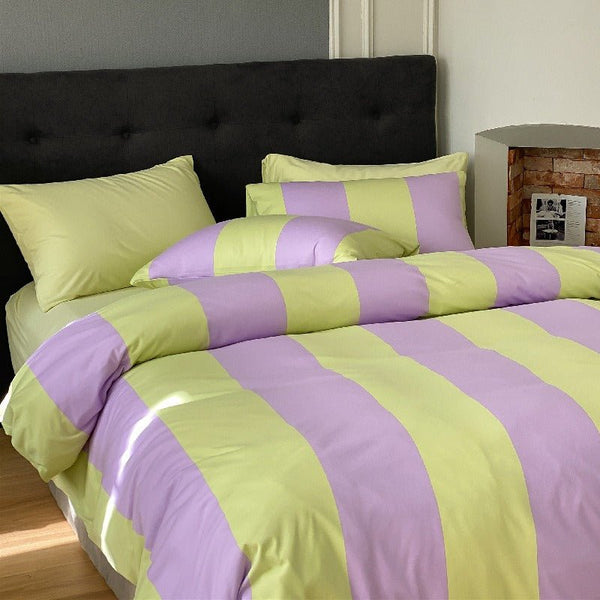 Summer Love Striped Bedding Quilt Cover Set - Bedding - Delicors