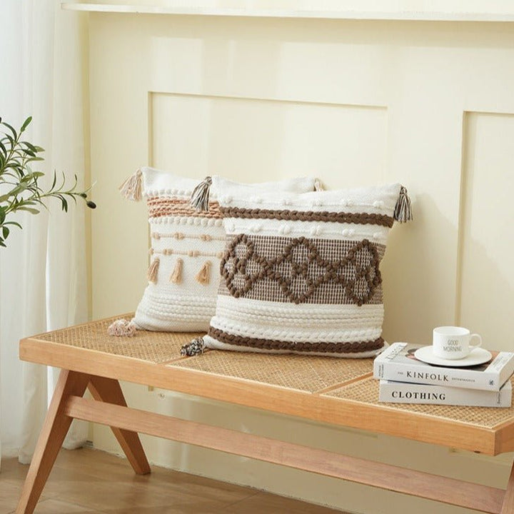 Tassel Embroidered Cushion - Cushion - Delicors