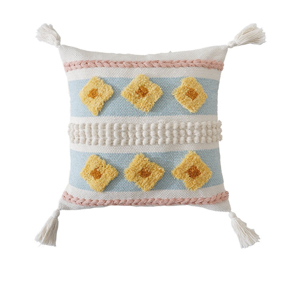 Tassel Embroidered Cushion - Cushion - Delicors