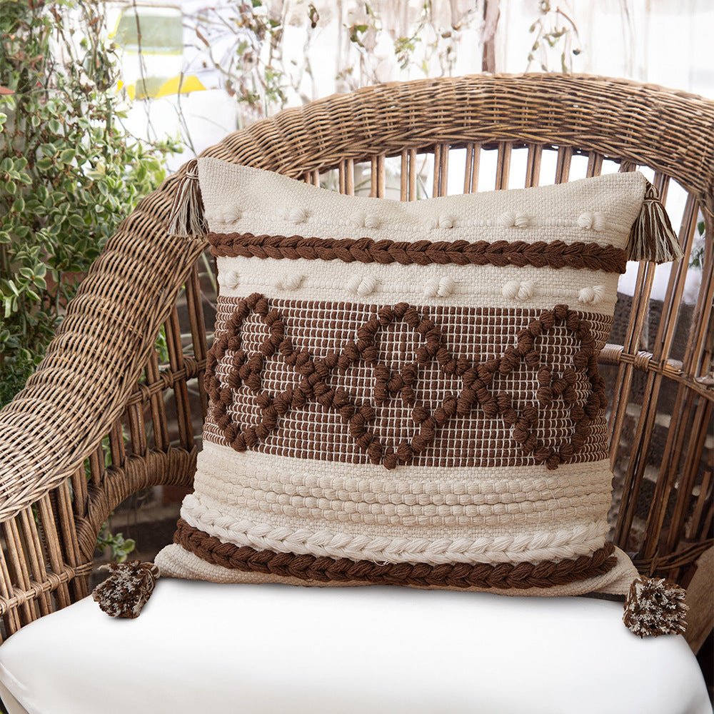 Tassel Embroidered Cushion - Cushion - Delicors